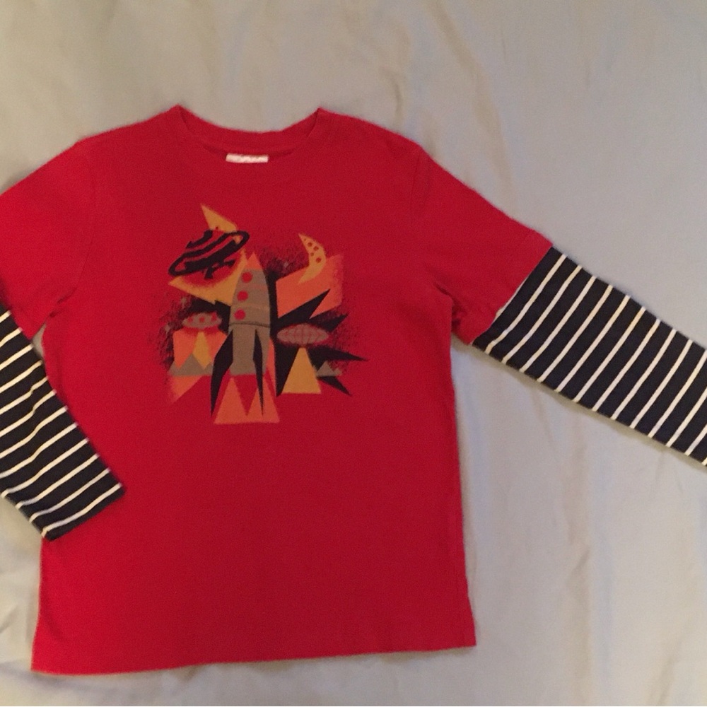 Hanna Andersson Long Sleeve Rocket Shirt 120 6-7